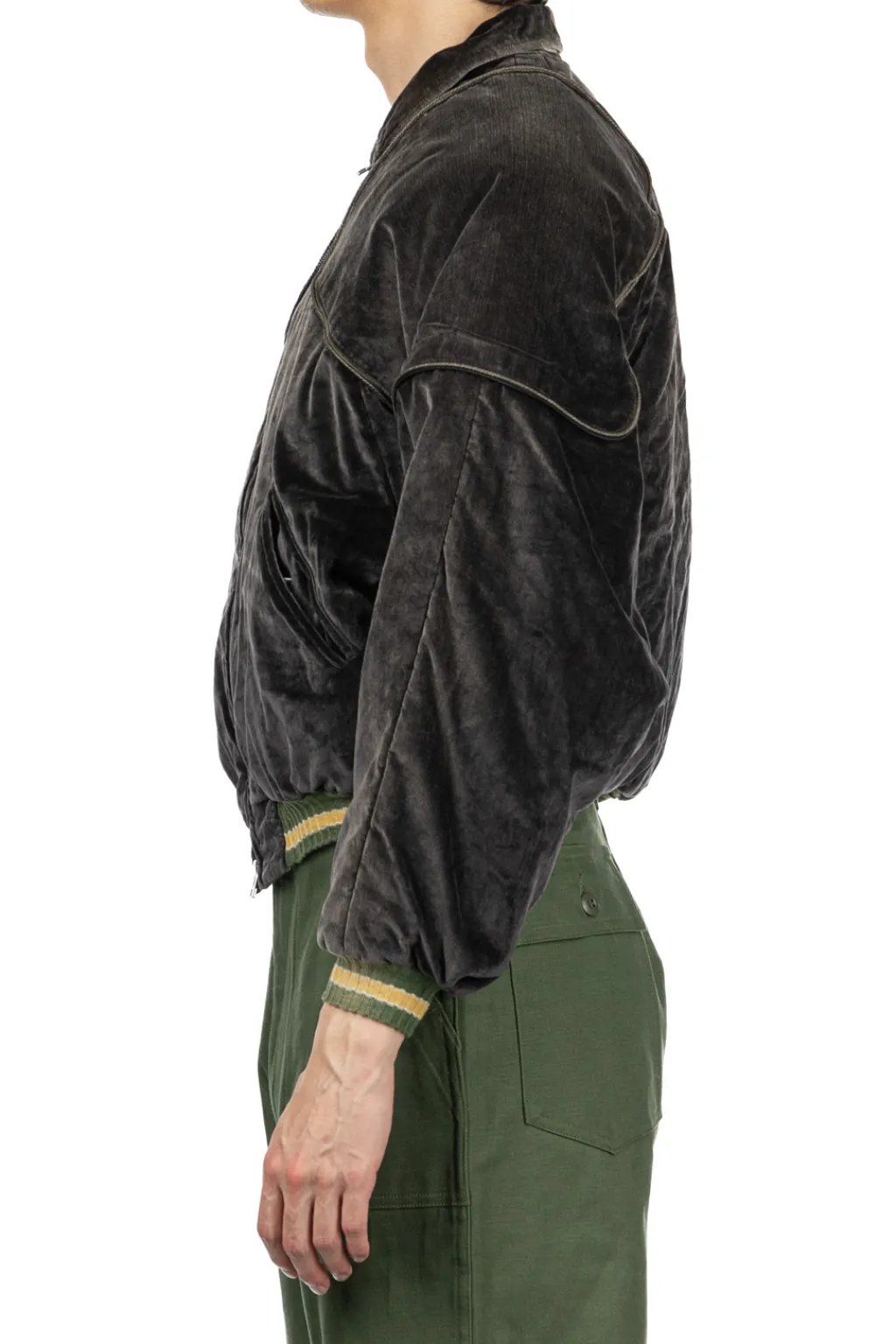 Online Kapital Velveteen SHAM BOMBER Drizzler JKT - Black