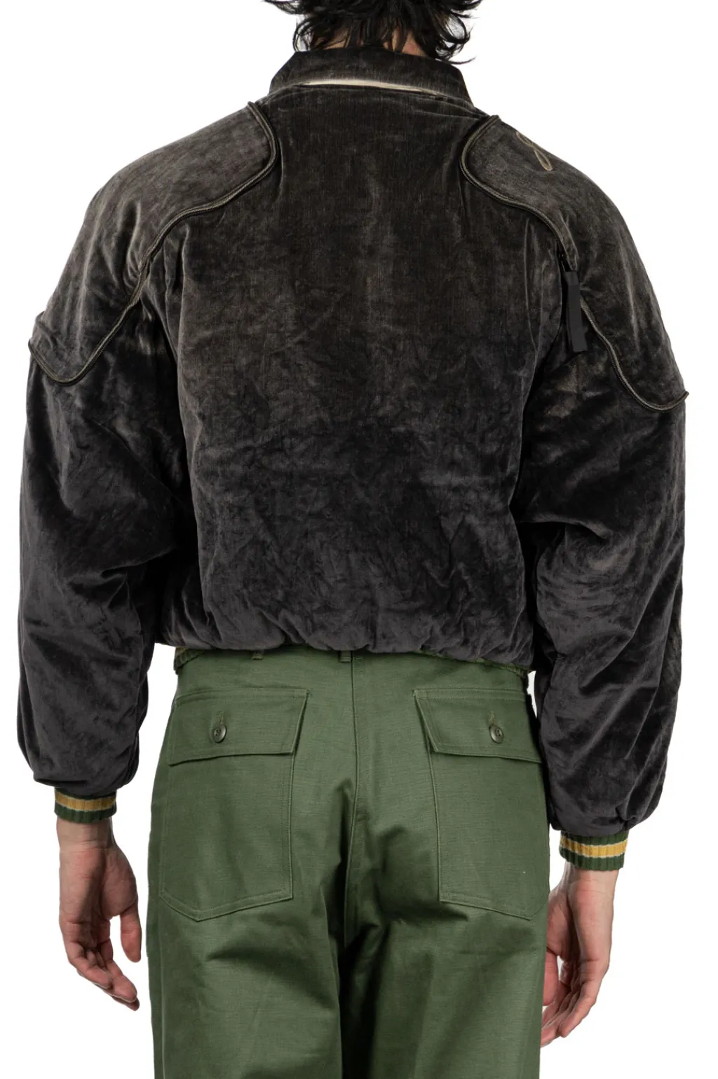Online Kapital Velveteen SHAM BOMBER Drizzler JKT - Black