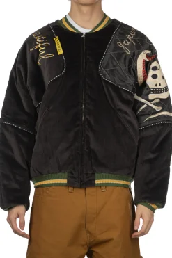 Best Kapital Velveteen SHAM BOMBER JKT (RAINSKULL & SNAKE) - Black