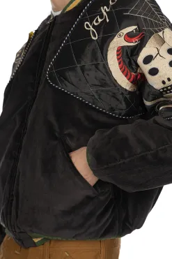 Best Kapital Velveteen SHAM BOMBER JKT (RAINSKULL & SNAKE) - Black