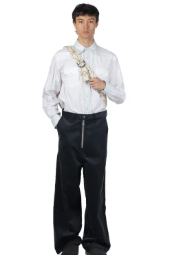 Clearance Kapital 8W Corduroy ZIPPER PORT Baggy Pants - Black