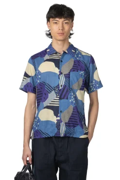 Clearance Tigre Brocante W Gauze Flower Shirt - Blue