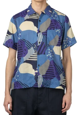 Clearance Tigre Brocante W Gauze Flower Shirt - Blue