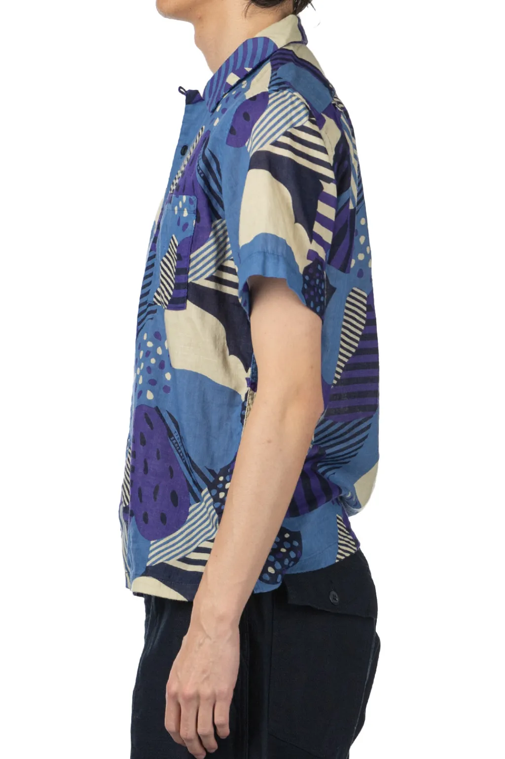 Clearance Tigre Brocante W Gauze Flower Shirt - Blue
