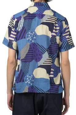 Clearance Tigre Brocante W Gauze Flower Shirt - Blue