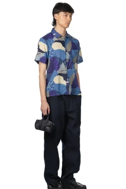 Clearance Tigre Brocante W Gauze Flower Shirt - Blue