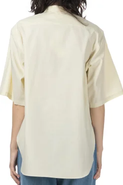 Outlet AURALEE WASHED FINX TWILL HALF SLEEVED Pullover SHIRT - Light Yellow