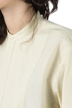 Outlet AURALEE WASHED FINX TWILL HALF SLEEVED Pullover SHIRT - Light Yellow