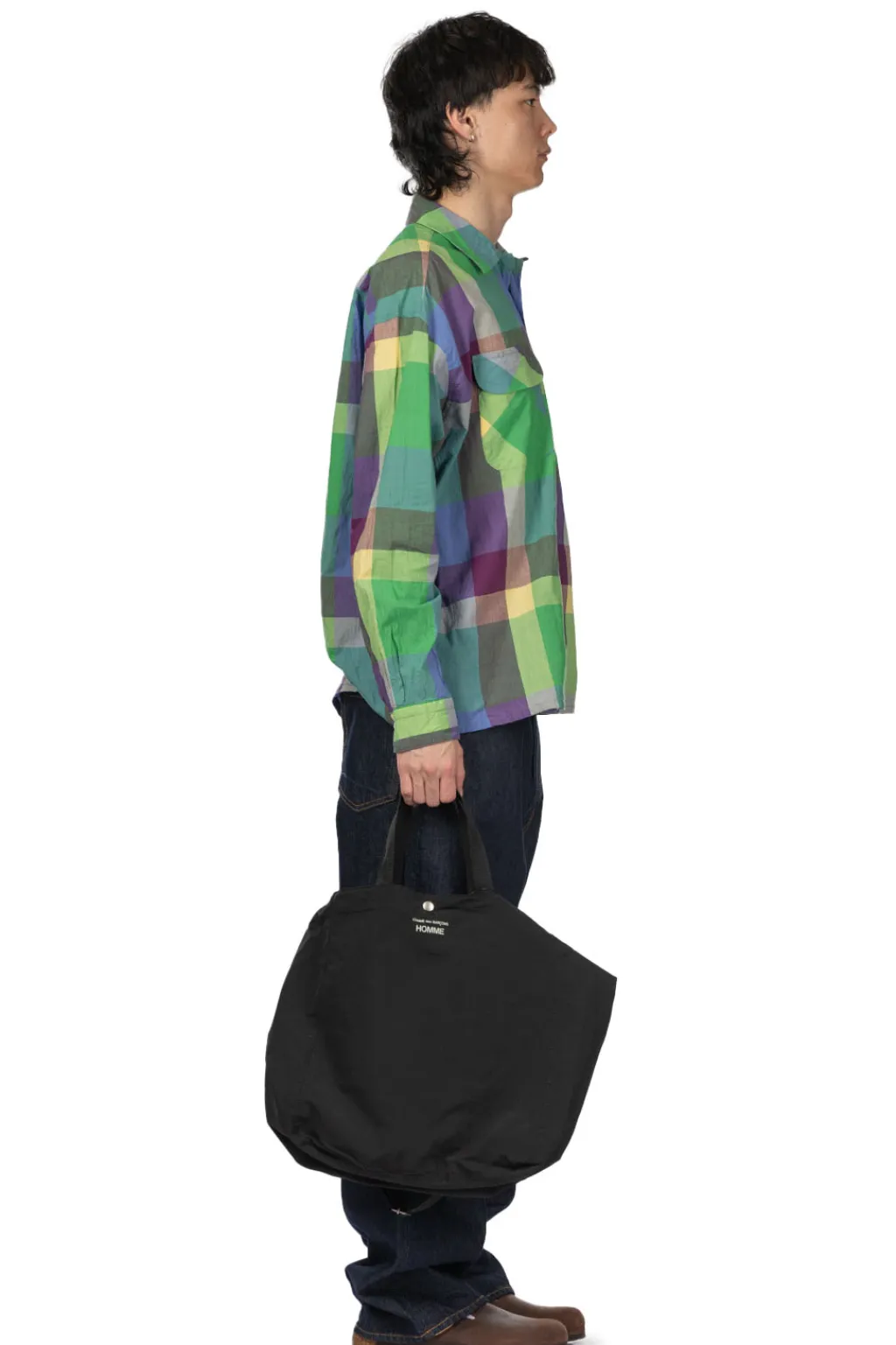 Sale Comme Des Garcons Homme 2-Way Logo Tote Bag - Black