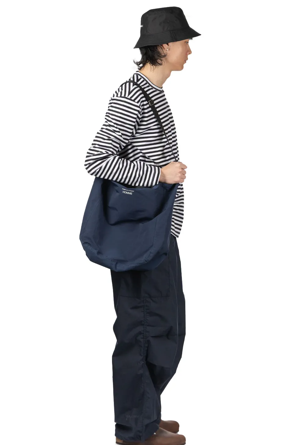 New Comme Des Garcons Homme 2-Way Logo Tote Bag - Navy