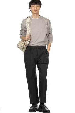 Clearance Manual Alphabet 4Way Nylon Easy Tapered Pants - Black