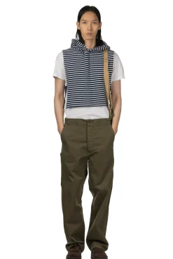Best OrSlow Wide Fit French Work Pants - Army Green