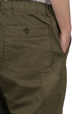 Best OrSlow Wide Fit French Work Pants - Army Green