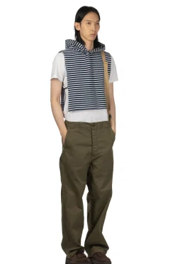 Best OrSlow Wide Fit French Work Pants - Army Green