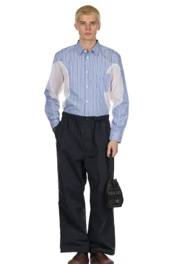 Discount Comme Des Garcons Homme Wide Leg Trousers - Navy