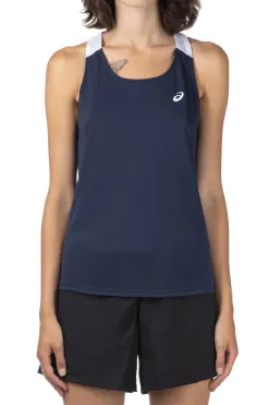 Hot Asics Women Court Tank - Midnight x Brilliant White