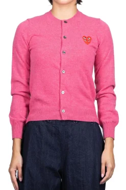 Online Comme Des Garcons Play Women's Double Heart Cardigan - Pink