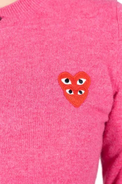 Online Comme Des Garcons Play Women's Double Heart Cardigan - Pink
