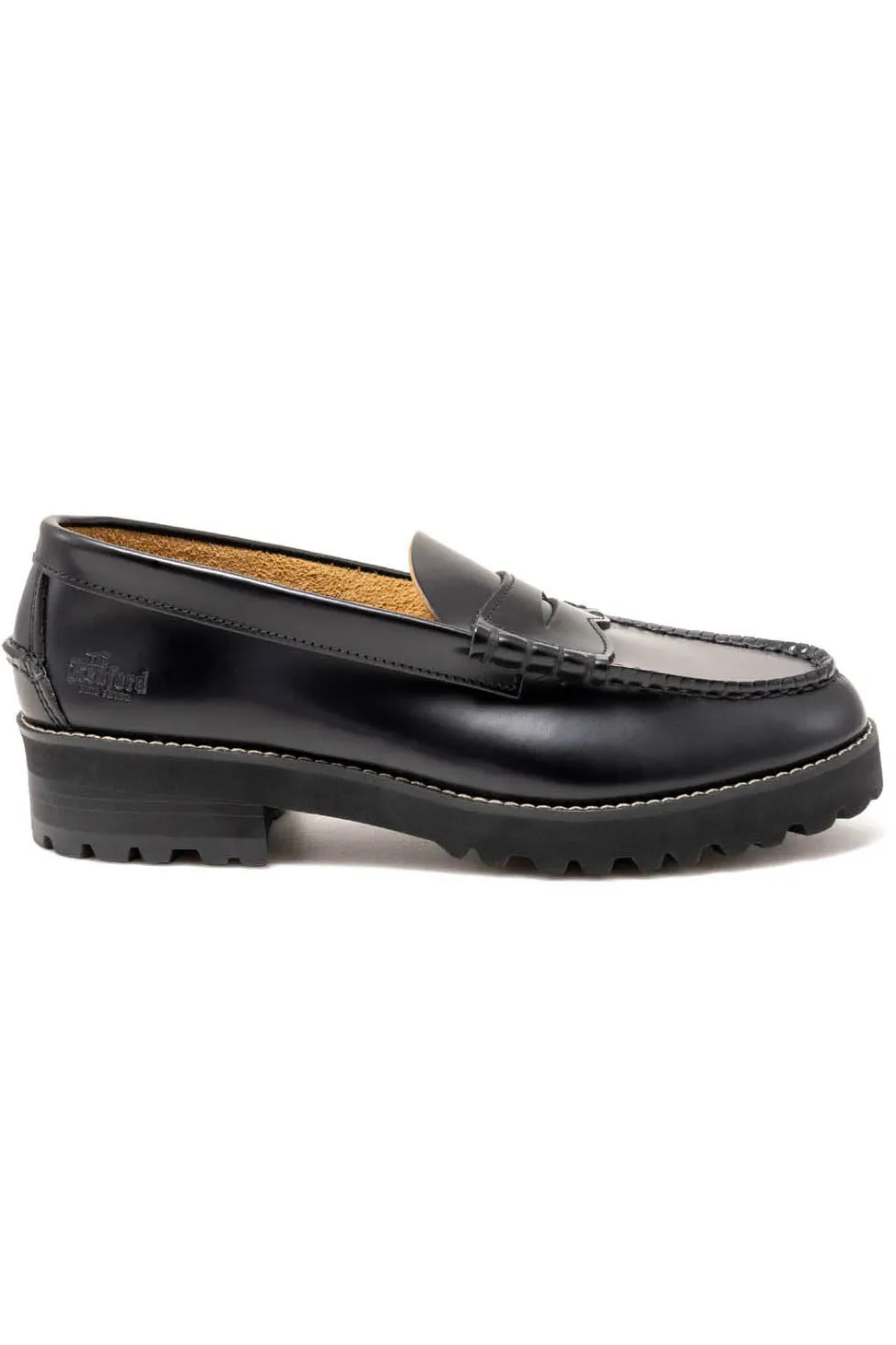 Clearance Kenford Fine Shoes Women's Tank Sole Loafers - Black