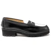Fashion Kenford Fine Shoes Women's Tank Sole Loafers - Black White