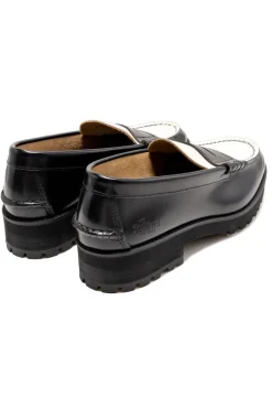 Fashion Kenford Fine Shoes Women's Tank Sole Loafers - Black White