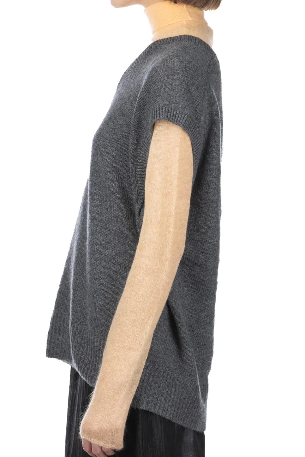 Outlet AURALEE Wool Cahsmere Silk Knit Vest - Grey