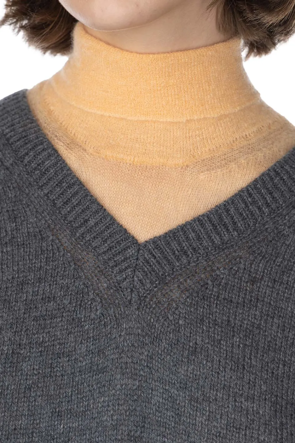 Outlet AURALEE Wool Cahsmere Silk Knit Vest - Grey