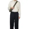 Fashion YLEVE Wool Flannel Trousers - Navy