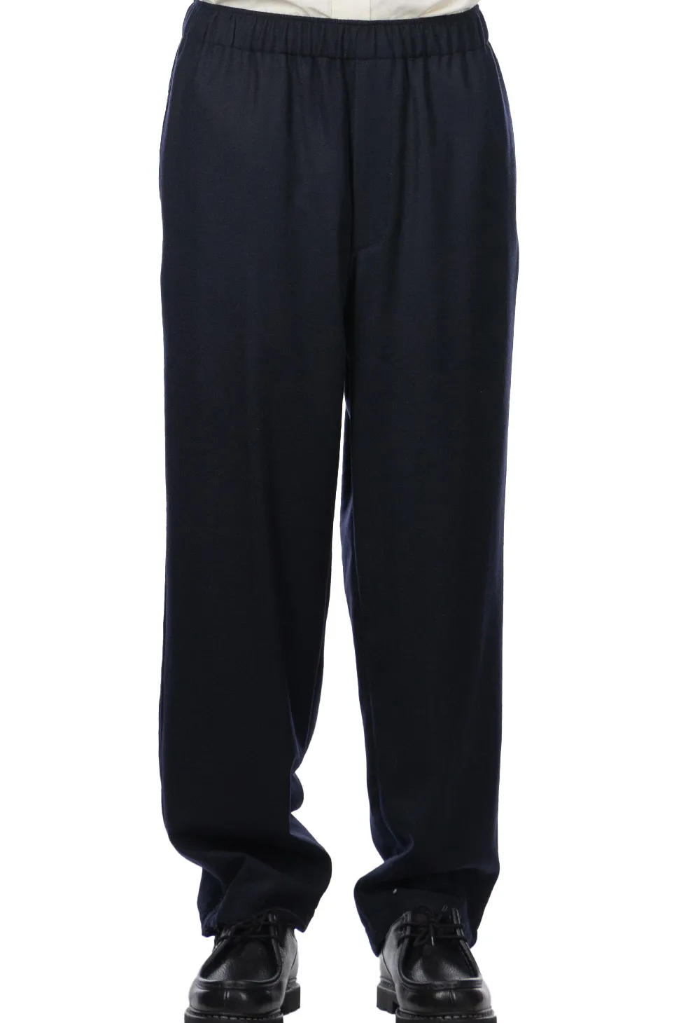 Fashion YLEVE Wool Flannel Trousers - Navy