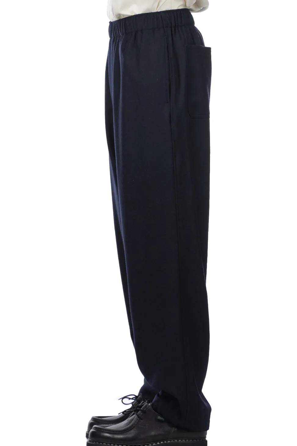 Fashion YLEVE Wool Flannel Trousers - Navy