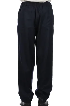 Fashion YLEVE Wool Flannel Trousers - Navy