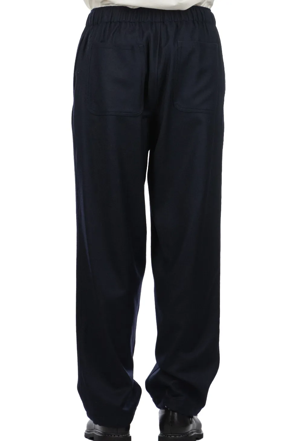 Fashion YLEVE Wool Flannel Trousers - Navy