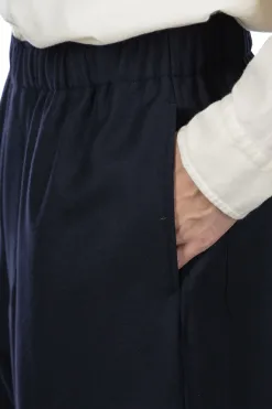 Fashion YLEVE Wool Flannel Trousers - Navy