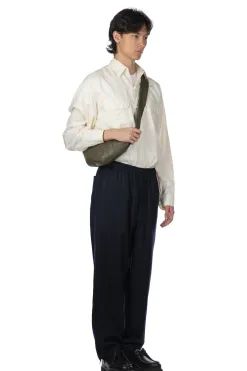 Fashion YLEVE Wool Flannel Trousers - Navy