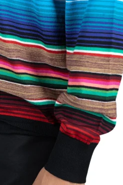 New Junya Watanabe MAN Wool Jersey Stripe Sweater - Multi x Charcoal Gray