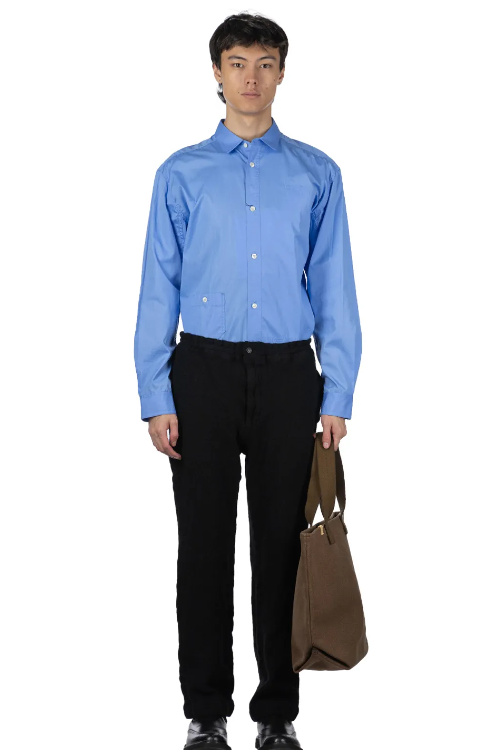 Fashion Comme Des Garcons Homme Deux Wool Nylon Cropped Pants - Dyed Black
