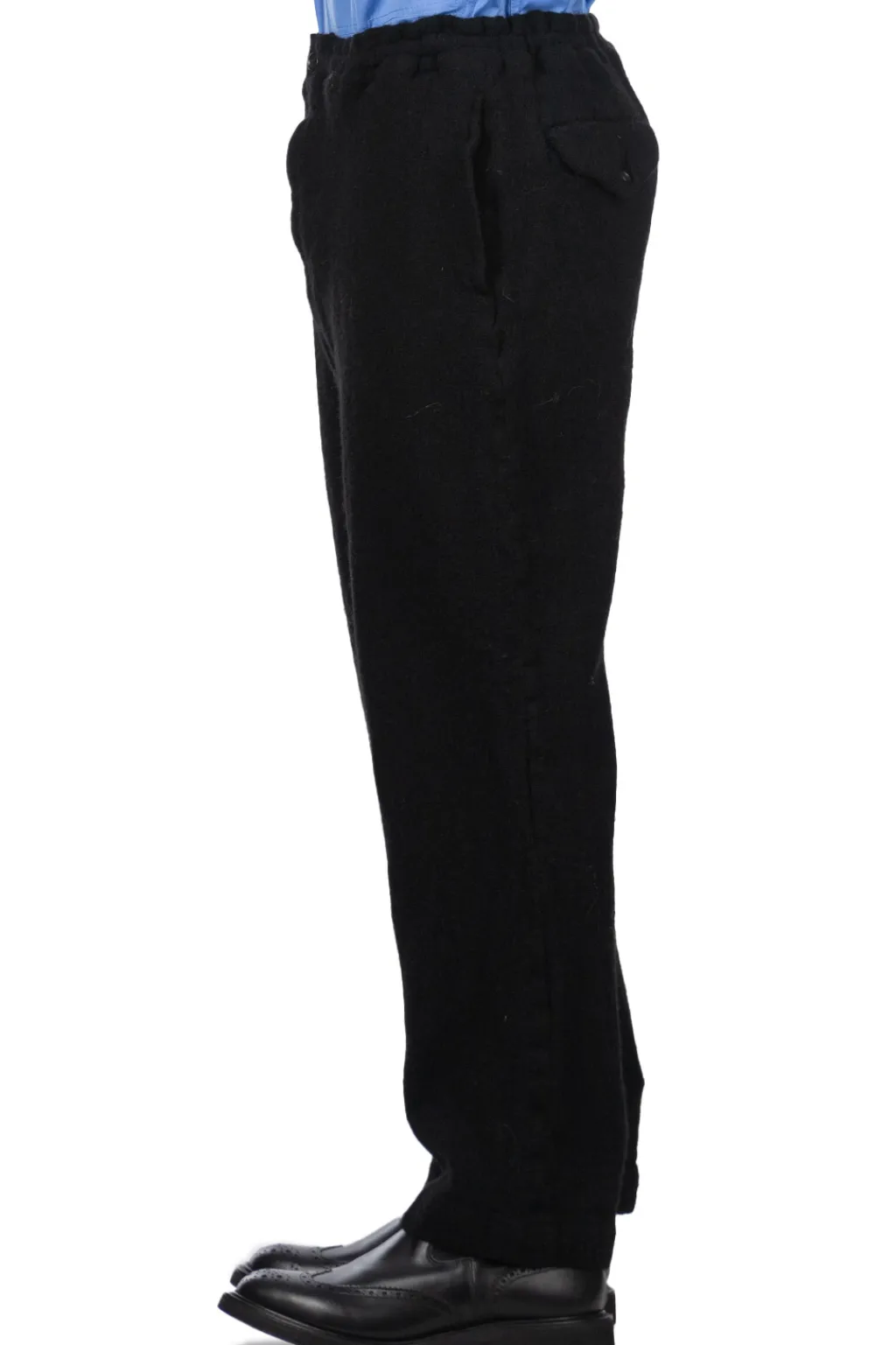 Fashion Comme Des Garcons Homme Deux Wool Nylon Cropped Pants - Dyed Black