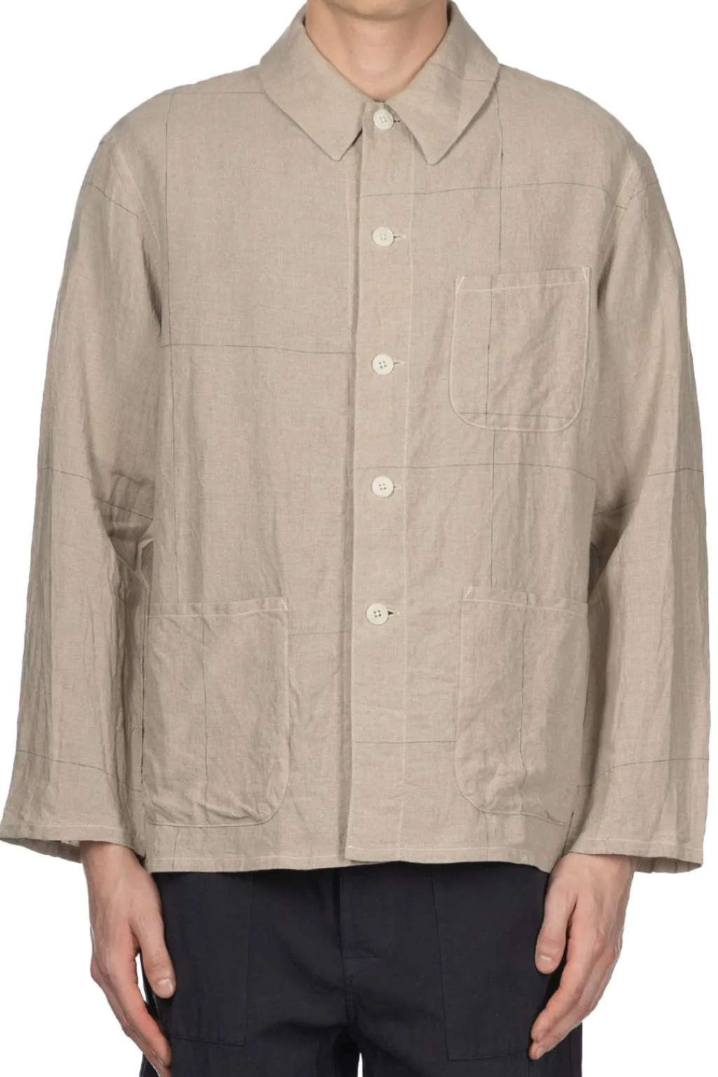 New Kaptain Sunshine Work Shirt Jacket - Natural Pane