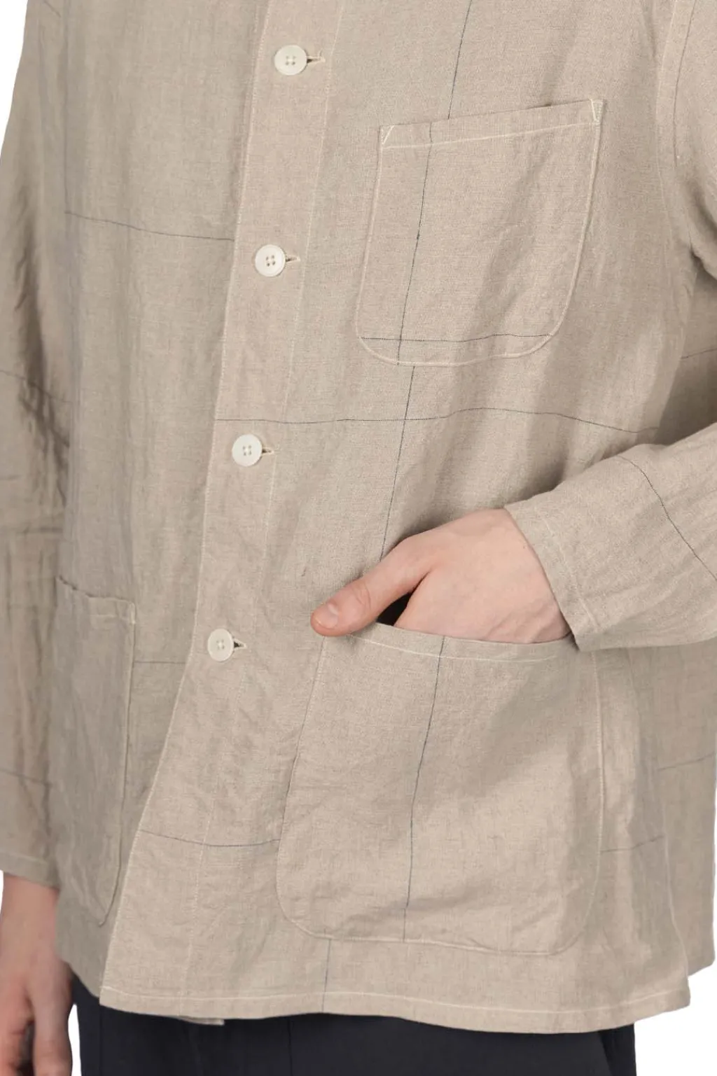 New Kaptain Sunshine Work Shirt Jacket - Natural Pane