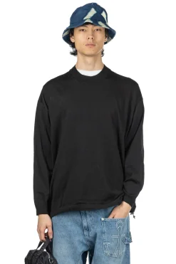 Sale Comme Des Garcons Homme Worsted Wool Jersey Sweater - Black