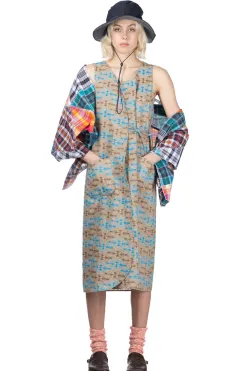 Outlet Engineered Garments Wrap Vest Dress - Khaki CP Embroidery