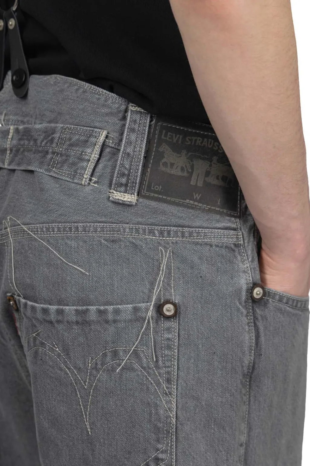 Clearance Junya Watanabe MAN x Levi's Denim - Suspender Pants - Grey