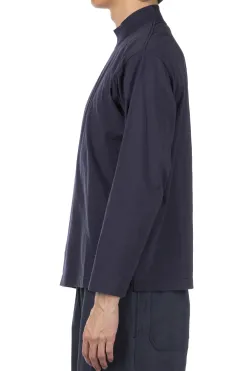 Outlet YLEVE Y : Cotton Jersey Mock Neck LS Tee - Navy