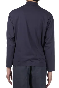 Outlet YLEVE Y : Cotton Jersey Mock Neck LS Tee - Navy