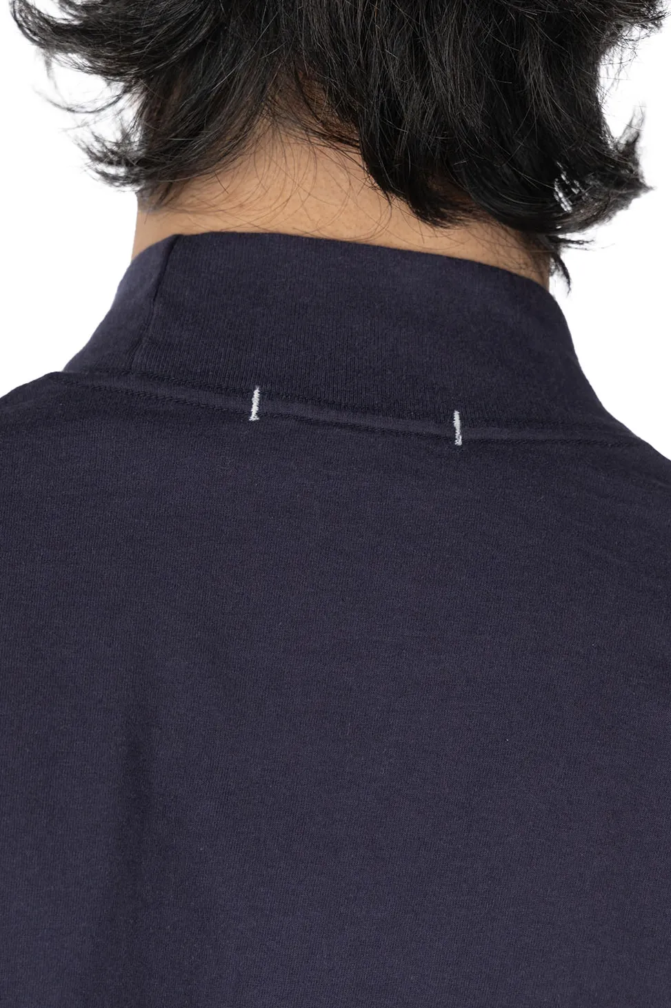 Outlet YLEVE Y : Cotton Jersey Mock Neck LS Tee - Navy