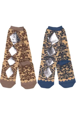 Clearance Kapital 200 Yarns FIZZ Print DAMASK Socks - 2 Colors