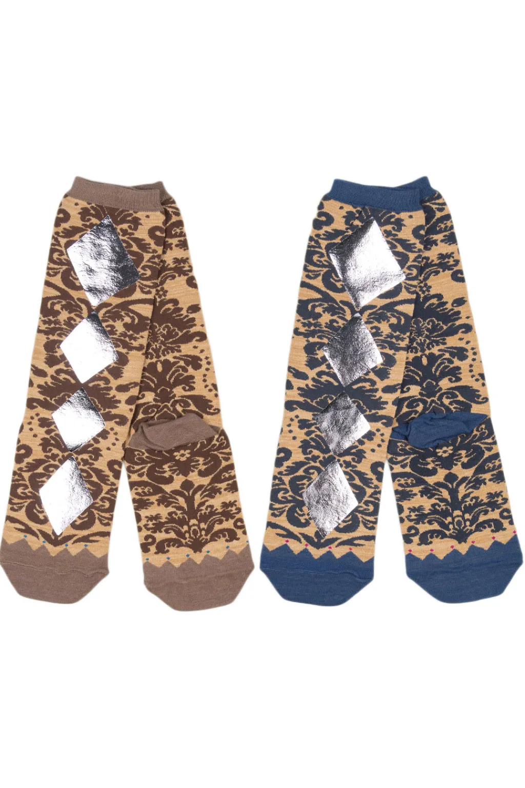 Clearance Kapital 200 Yarns FIZZ Print DAMASK Socks - 2 Colors