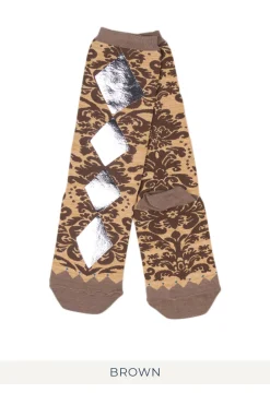 Clearance Kapital 200 Yarns FIZZ Print DAMASK Socks - 2 Colors