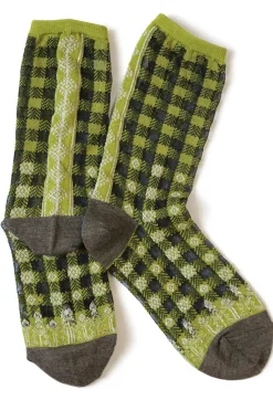 Fashion Kapital 144 Yarns Gingham Check See-Through Socks - 5 Colour Choices