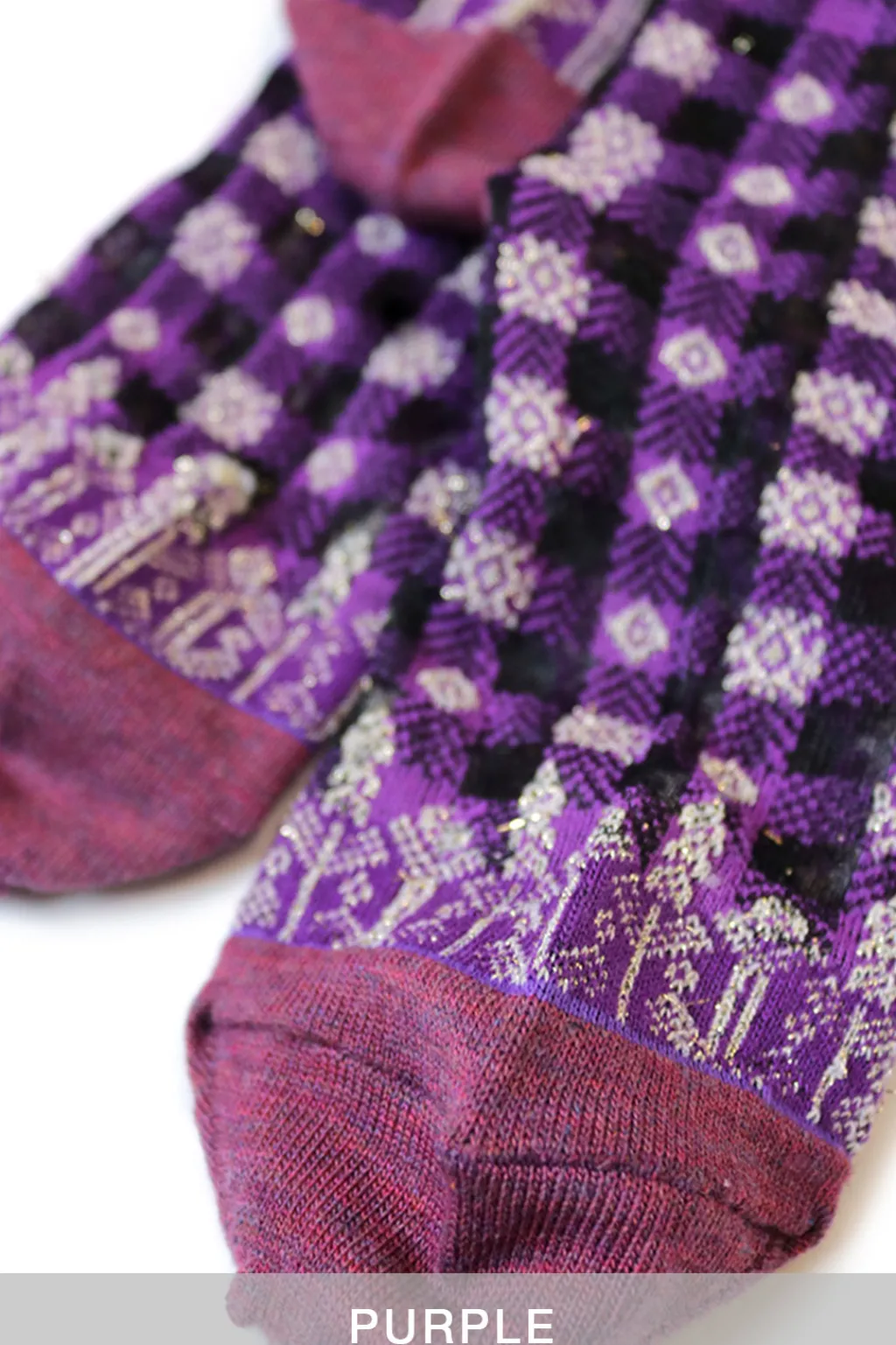 Fashion Kapital 144 Yarns Gingham Check See-Through Socks - 5 Colour Choices